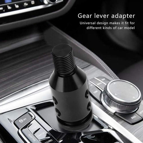 Shifter Knob Adapter, Universal Car Shift knob Adapter Aluminum Gear Lever Adapter Gear Shift Knob Adapter for Non-Threaded Shifters M12X1.25 (Bla...
