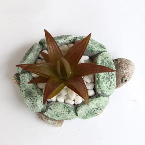 Plant Pot, Turtle Cement Flower Pot Unique Cute, Succulent Cactus Gift Planter with Drainage Hole, Decorative Novelty Planter Container...