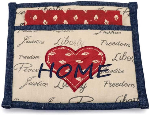 IHF Home Décor 2-Piece Home- Liberty- Freedom-themed Pocket Potholder and Dish Towel 100% Cotton (IHF-431-PGS)...