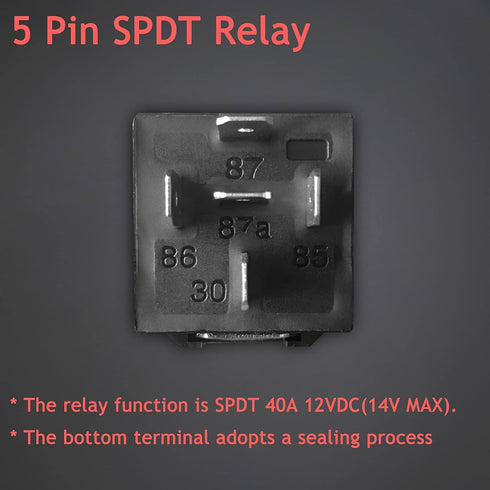 2 Pack 12V 40/30 Amp Car Relay DC 5 Pin SPDT and Harness - Heavy Duty 12 AWG Copper Wires Relays Kit for Automotive Truck Van Motorcycle Boat...
