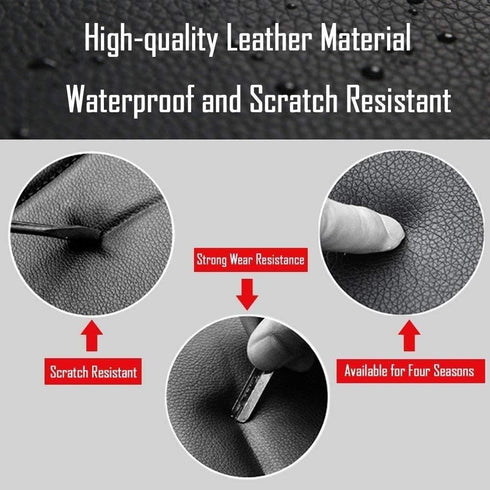Car Seat Cushion, 1PC Edge Wrapping Car Interior PU Leather Car Seat Cushions Protector Front Car Seat Covers, Single Seat Cushion Cover Pad Mat f...