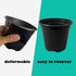 24pcs 3 4 5 6 Inch Nursery Pots Variety Pack, Flexible Plastic Plant Pots with Drainage Holes, Round Nursery Pot for Plastic Plants, Black Flower ...