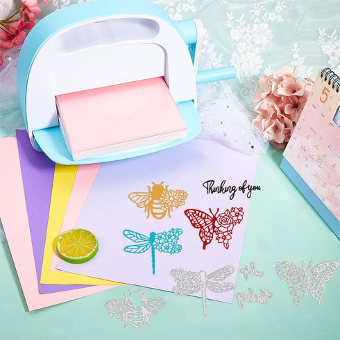 GLOBLELAND Flowers Butterfly Metal Die Cuts Bee Dragonfly Cut Dies Metal Stencils Metal Cutting Dies for Card Making Embossing Tool Stencil Scrapb...