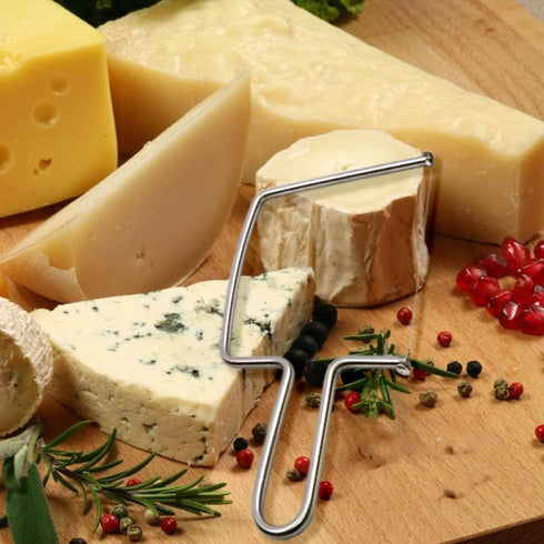 Aeon Design Cheese Slicer/Cutter With Extra 2 Wires-Easy And Fast Cutting Hard Or Semi Hard Block Cheeses-Stainless Steel Kitchen Tool-Long Lastin...