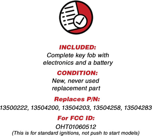 KeylessOption Keyless Entry Remote Control Car Uncut Flip Key Fob Replacement for OHT01060512...