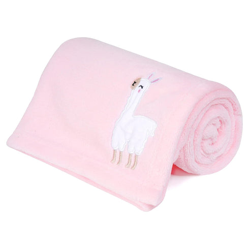 DaysU Plush Flannel Baby Blanket Super-soft Lightweight, Embroidered Fleece Baby Blanket for Girls, Portable Bed Throws for Baby Crib and Toddler ...