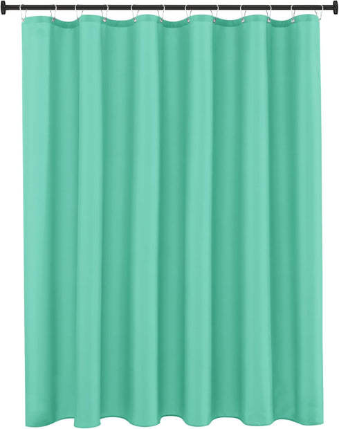 Biscaynebay Quality Fabric Shower Curtain Liners 72 Inch by 72 Inch, Teal Water Resistant Bathroom Curtains Rust Resistant Grommets & Weighted Bot...