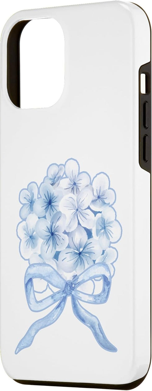 iPhone 12 Pro Max Grandmillennial Blue Hydrangea Bow Case...