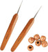 MORFEN 8PCS Dreadlock Crochet Hooks for Hair, Dreadlocks Crochet Needles(0.5mm+0.7mm) with Wood Beads, Dreadlock Needle Tools for Braid Craft, Dre...