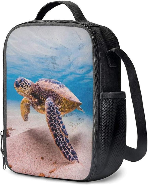 Sea Turtle Insulated Lunch Bag for School Work Office Picnic Ocean Hawaii Tote Lunch Box Containers for Adults and Kids Compact Reusable Cooler Ba...