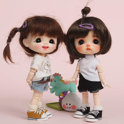BJD Doll Shoes Casual Shoes for OB11,GSC,Molly,Holala,1/12bjd Shoes Doll Toy Accessories (Black)...