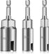 3Pcs Power Wing Nut Driver Set, SUNJOYCO 1/4" Hex Shank Slot Wing Nuts Bolt Driver Hook Drill Bit Socket Wrenches Tools Set for Panel Nuts Screws ...