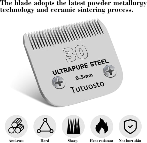 30# Clipper Blades Pet Grooming Clipper Replacement Blades Detachable Blade Compatible with andis/wahl/Oster Dog Clippers...