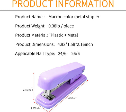 Basics Stapler with 1000 Staples, Desktop Stapler, Office Stapler, 25 Sheet Capacity, includes 1000 Staples (Purple)...