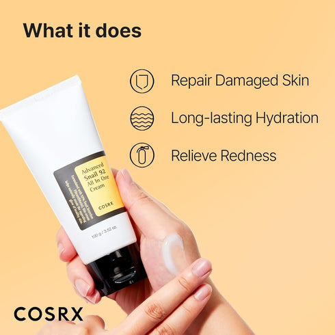 COSRX Snail Mucin 92% Moisturizer, Daily Repair Face Gel Cream Tube Type for Dry, Sensitive Skin, Not Tested on Animals, No Parabens, No Sulfates,...