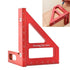 Imperial 3D Multi-Angle Measuring Ruler, Red 45/90 Degree Aluminum Alloy Woodworking Square Protractor, Miter Triangle Ruler High Precision Layout...