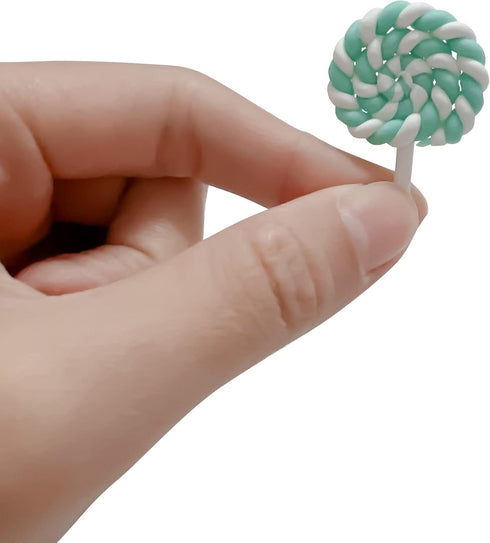 100pcs Miniature Candy Lollipop Decor Mixed Polymer Clay Sets for Childs Pretend Kitchen Play Cooking Game DIY Party Doll house Accessory...