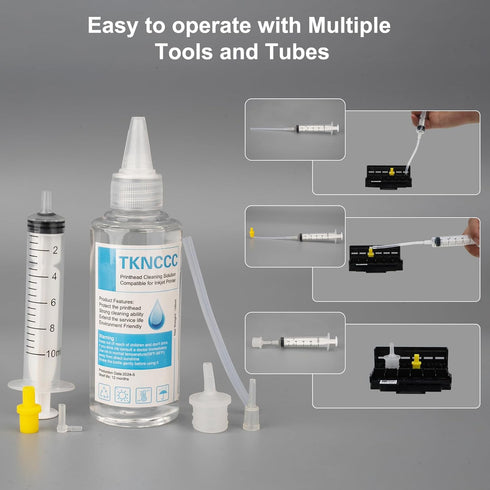 Printhead Cleaning Kit 100ml for Inkjet Printers Nozzle, Print Head Cleaning Kit Epson,Printer Cleaning Kit for HP,Printer Head Cleaning Kit for C...