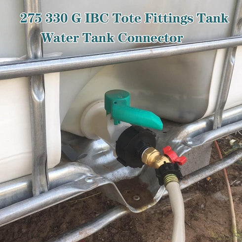 275 330 Gn IBC Tote Fittings Food Grade Water Tote Hose Adapter IBC Tote Tank Connector Tote Valve Fitting Drain Adapter 2" Coarse Thread X 3/4" M...
