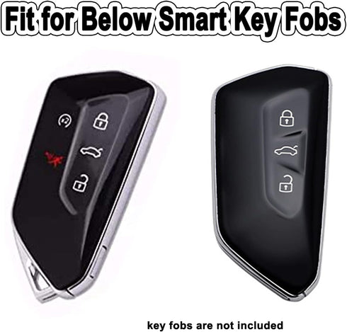 Key Fob Cover Fit for Volkswagen VW MK8 Golf/GTI Skoda Octavia Soft TPU Remote Holder Skin Protector Jacket Keyless Entry Sleeve Accessories (Silv...