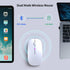 Wireless Bluetooth Mouse, Rechargeable LED Dual Mode Mouse (Bluetooth 5.2 and USB Receiver) Portable Silent Mouse,for Laptop/Desktop/Tablet(White)...