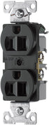 Eaton BR15BK 15-Amp 125-volt Commercial Grade Straight Blade Duplex Receptacle, Black...