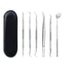 6 Pcs Dental Tools,Dental Kit Oral Care Tools,Stainless Steel Dental Assistant Accessories,Dental Cleaning Tools,Dental Hygiene Kit With 1 Pcs Bla...