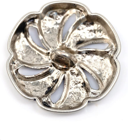20 pcs Vintage Hollow Scale Pattern Silver Metal Shank Sewing Coat Buttons -25mm -1"...
