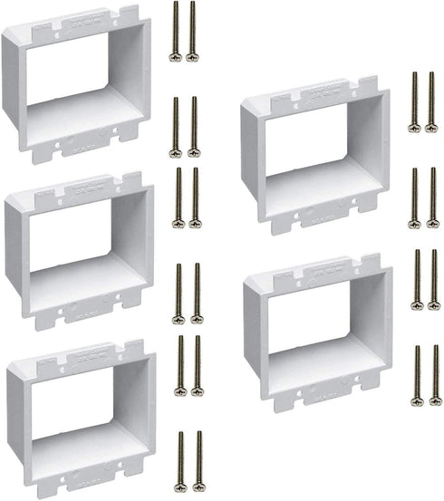 iMBAPrice BE2-5 (2-Gang) Electrical Power Outlet Box Extender - White, 5-Pack...