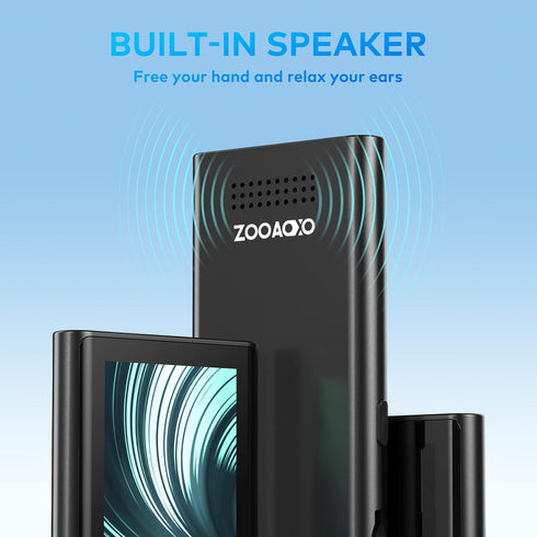 128GB MP3 Player, ZOOAOXO Music Player with Bluetooth 5.2, Built-in HD Speaker, FM Radio, Voice Recorder, Mini Design, Weigh 2.4 oz, HiFi Sound, I...
