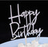 Happy Birthday Acrylic Cake Topper Party Decorations (Mirror Silver)...