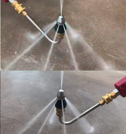 Pressure Washer Sewer Jetter Nozzle with Stainless Steel, Durable Design Sewer Jet Nozzle,Pressure Drain Jetter Hose Nozzle,3/8'' Quickly Connecto...