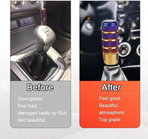 Shift Knob, 3.78" Aluminum Weighted Car Gear Shift Manual knobs with 3 Threaded Adapters M8 M10 M12 Fit Universal Manual Transmission Vehicle (Bur...