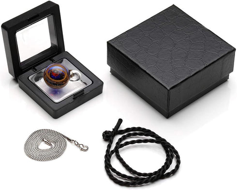Jovivi Unique Design Glass Universe Ball Necklace Galaxy Planet Pendant Nebula Ribbon Vortex Cosmos Series...