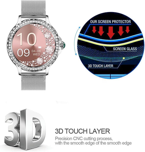 3 Pack Compatible with Fitonus F19 1.3 inch Smartwatch Screen Protector Tempered Glass Compatible with BOCLOUD NX19 1.32'' Smart Watch Screen Prot...