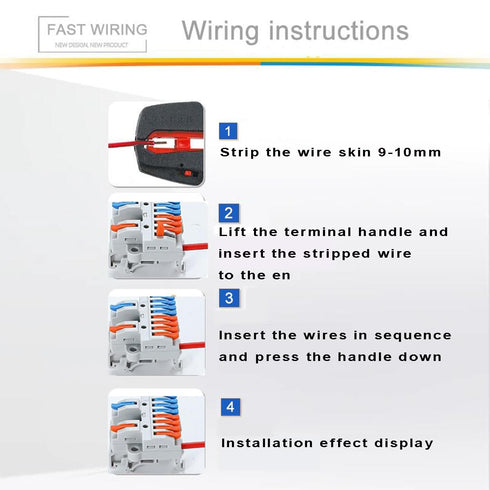 10 Pcs DIN Rail Terminal Blocks?28-12AWG Quick Wiring Cable Connector DIY Push-in Conductor Wire Connectors (2 in 8 Out)...
