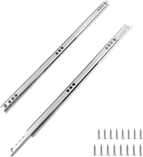 2 Pcs Drawer Slides, 12"/310mm Metal Ball Bearing Side Mount Drawer Slide, Two Way Slide Track Rail for Drawer, 10kg/22.05" Strong Bearing Capacit...