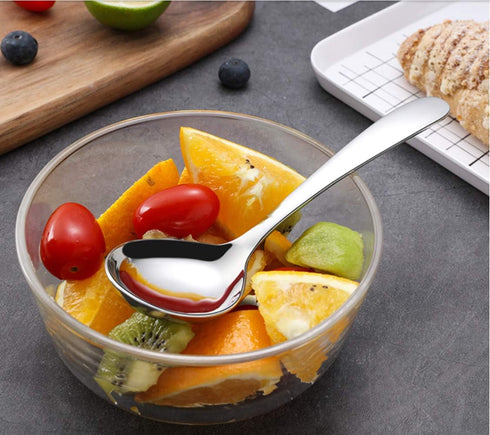 18/8 Stainless Steel Adult Soup Spoon Big Round Spoons Large Heavy Weight Dinner Spoon 4-Piece (7.2Inch)...