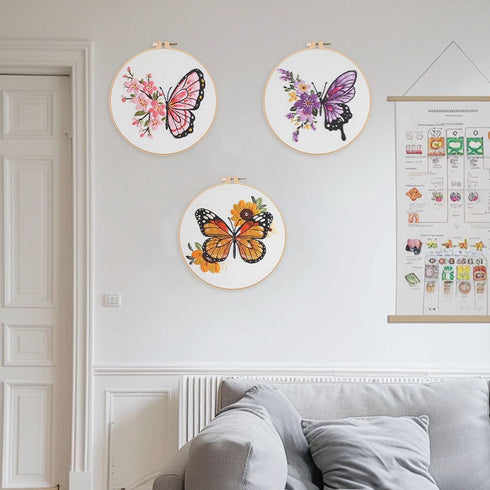 Offizon 3 PCS Embroidery Kit for Beginners - Embroidery Patterns, Embroidery Accessories & Hoop Included, Hand Embroidery Kit for Adults Stitching...