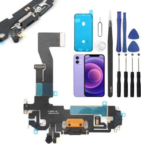 Charging Port Replacement for iPhone 12 USB Dock Connector Flex Cable Microphone Replacement for iPhone 12 Pro with Tools(6.1")...