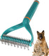 Pet Dog Cat Brush for Shedding and Dematting - Grooming Brush Double Sided Undercoat Rake Comb for Long Short Hair Dogs and Cats -Green...
