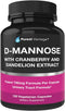 D Mannose Capsules with 600mg D-Mannose Powder Per Cap - with Added Cranberry and Dandelion Extract to Aid in Bladder, Urinary Tract and UTI Suppo...