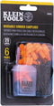 Klein Tools 605036 Corded Earplugs, 25dB NRR, Reusable Orange Earplugs, 6-Pack with Case for Construction, Industrial Use, Shooting and Hunting...