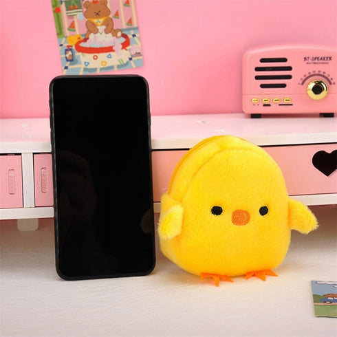 Yellow Cute Cartoon Coin Purse,Creative Chicken Pig Avocado Fruit Shape Bag for Girls Mini Zipper Purse Wallets Women's Coin Purses and Pouches Wa...