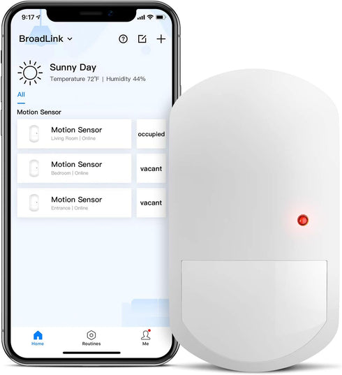 BroadLink Smart Motion Sensor, PIR for Home Automation, Works with IFTTT and Alexa Routines. Wireless Trigger Smart Home Devices and Scenes, Occup...