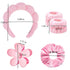RICHTOP Spa Headband and Wristband Set, 6 Pack Skincare Headband Face Wash Headband, Skin Care Headband Set with Hair Clip Pink Headband for Washi...