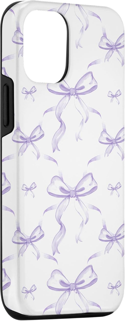 iPhone 14 Aesthetic Lilac Ribbons and Bows in Watercolor Case...