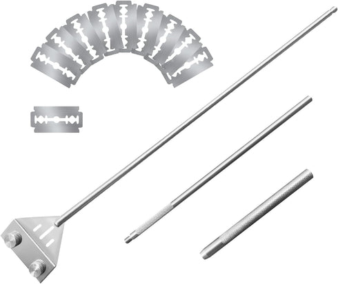Kirecoo Algae Scraper for Glass Aquariums, 25.6" Fish Tank Cleaner, Stainless Steel Aquarium Glass Algae Scraper for Fish Tank with 10 Blades, Aqu...