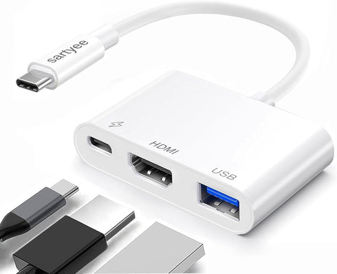 USB C to Hdmi Adapter for iPhone 15, USB 3.0 Hub 10Gbps Digital AV Adapter Thunderbolt 3 4 to HDMI 4k Converter, 100W PD Fast Charging, Compatible...