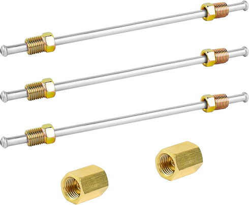 MuHize 6 Inches Brake Line Kit - 3/16 Zinc Coated Brake Line Tube with fittings, Each End Bubble Flared Brake Line Tubing with 6 Fittings and 2 Un...